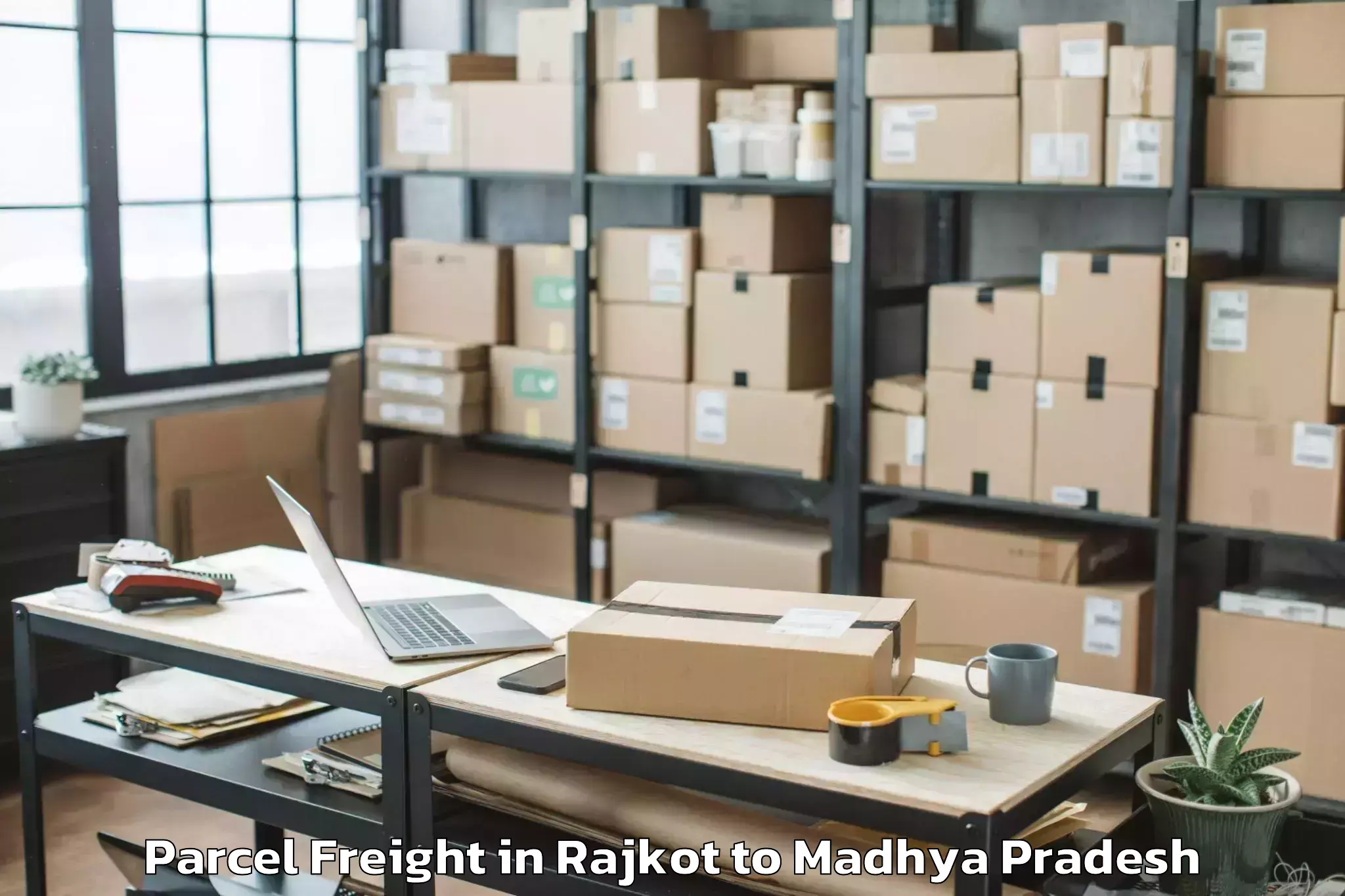 Easy Rajkot to Burhanpur Parcel Freight Booking